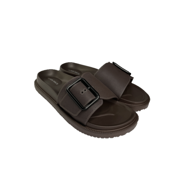 Men’s Black Buckle Slide Slippers - Image 4