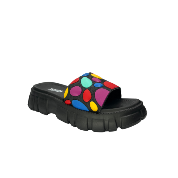 Black Slippers with Colorful Pebbles - Image 3