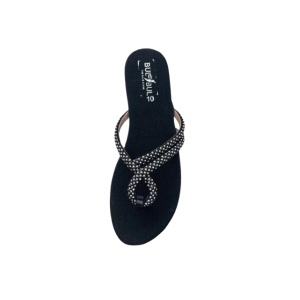 Maroon Crystal Slip-On Flat Slippers - Image 6