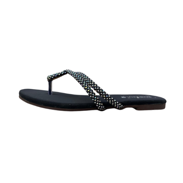 Maroon Crystal Slip-On Flat Slippers - Image 7