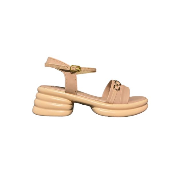 Beige With Golden Strap Sandals - Image 3